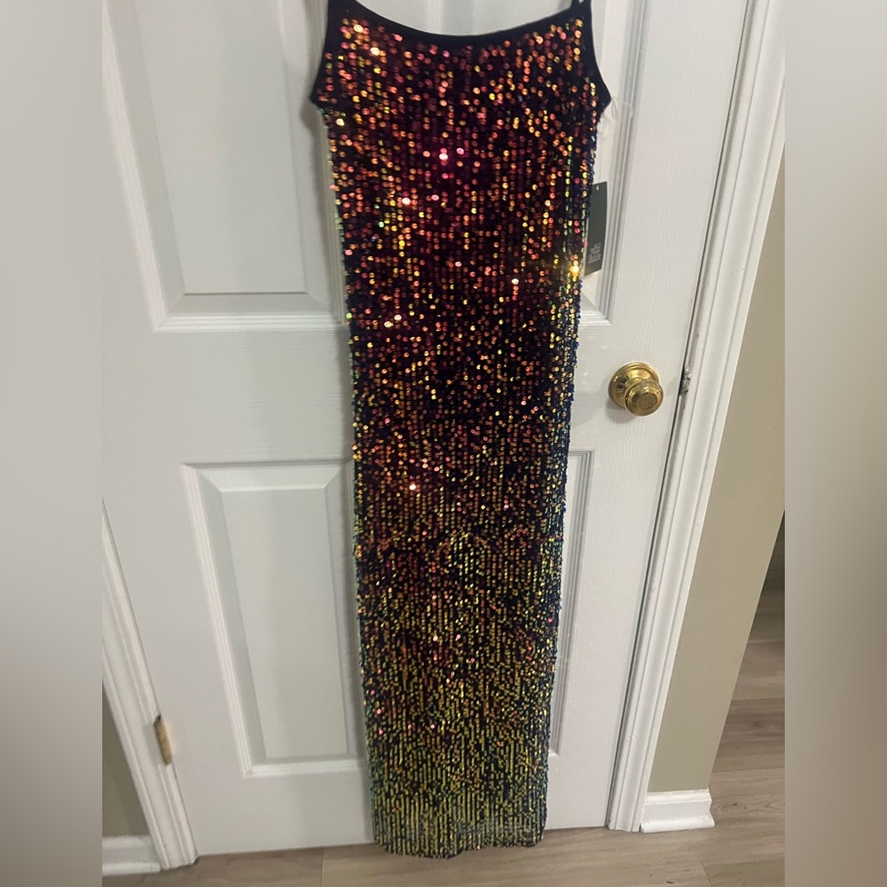 4) 🔵 Women's Open Work Sequin Midi Dress - Wild Fable™ Navy Blue XS NWT - Picture 4 of 7